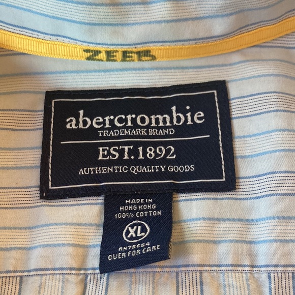 Abercrombie kids XL, mens Small blue striped button up - Picture 3 of 9